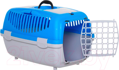 Переноска для животных Trixie Traveller Capri II 39822 (светло-серый/синий) - фото