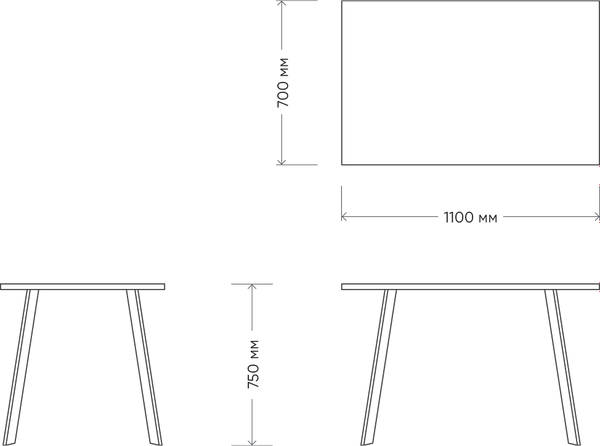 Обеденный стол Listvig Слим 2 не раздвижной