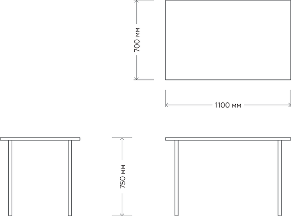 Обеденный стол Listvig Слим не раздвижной
