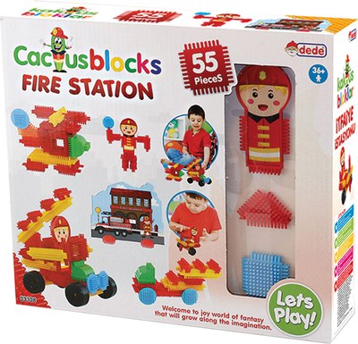 Конструктор Dede Кактус-блоки. Пожарные / 03308 - фото