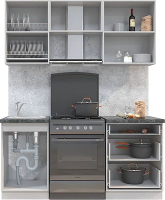 Кухонный гарнитур Интерлиния Мила Матте 1.7 Б