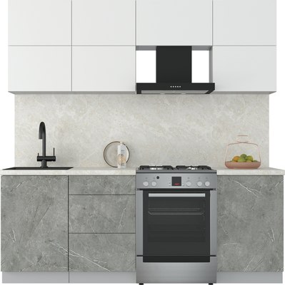 Кухонный гарнитур Интерлиния Мила Матте 2.1 Б - фото