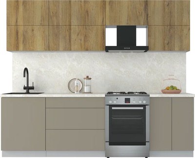 Кухонный гарнитур Интерлиния Мила Матте 2.6 Б - фото