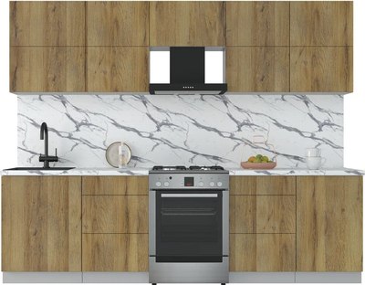 Кухонный гарнитур Интерлиния Мила Матте 2.7 Б - фото