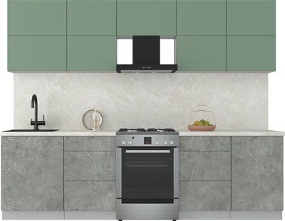 Кухонный гарнитур Интерлиния Мила Матте 2.7 Б - фото