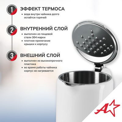 Электрочайник Atlanta ATH-2539 (белый)