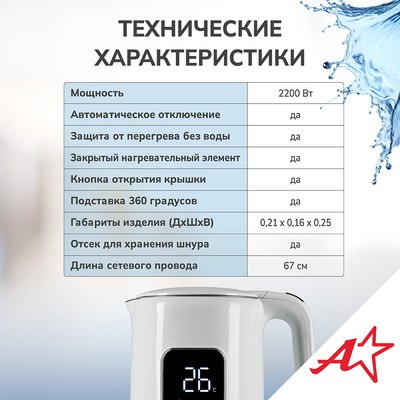 Электрочайник Atlanta ATH-2539 (белый)