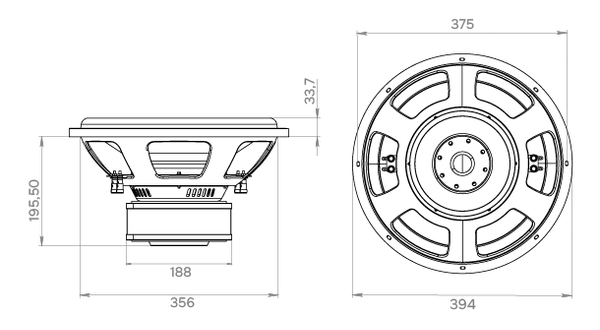 Головка сабвуфера Swat GLK-P15D2
