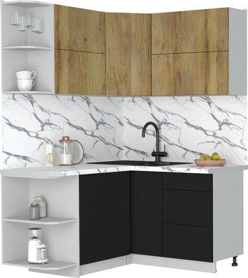 Кухонный гарнитур Интерлиния Мила Матте 1.5x1.4 А - фото