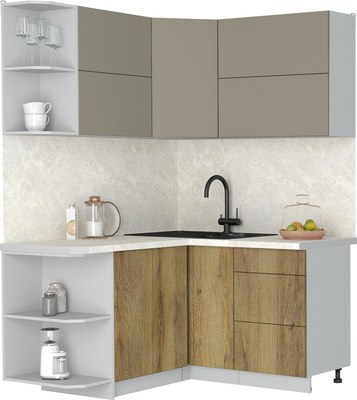 Кухонный гарнитур Интерлиния Мила Матте 1.5x1.4 А - фото