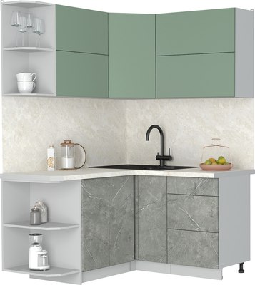 Кухонный гарнитур Интерлиния Мила Матте 1.5x1.4 А - фото