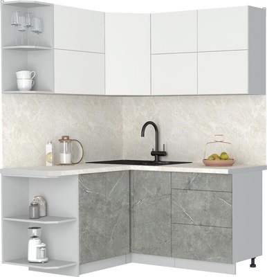 Кухонный гарнитур Интерлиния Мила Матте 1.5x1.6 А - фото