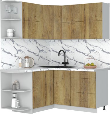 Кухонный гарнитур Интерлиния Мила Матте 1.5x1.6 А - фото