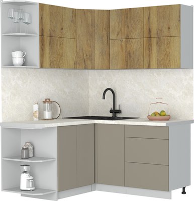 Кухонный гарнитур Интерлиния Мила Матте 1.5x1.6 А - фото