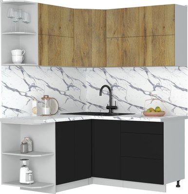 Кухонный гарнитур Интерлиния Мила Матте 1.5x1.6 А - фото