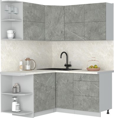 Кухонный гарнитур Интерлиния Мила Матте 1.5x1.6 А - фото