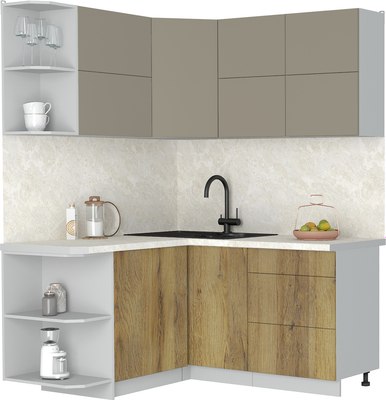 Кухонный гарнитур Интерлиния Мила Матте 1.5x1.6 А - фото