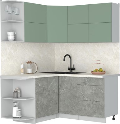 Кухонный гарнитур Интерлиния Мила Матте 1.5x1.6 А - фото