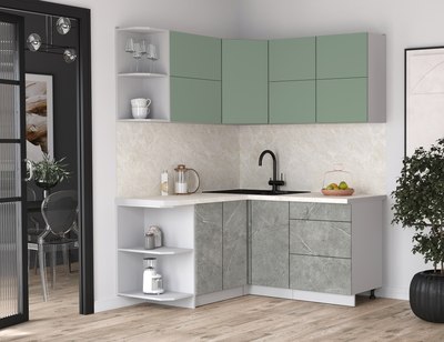 Кухонный гарнитур Интерлиния Мила Матте 1.5x1.6 А