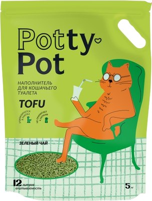 Наполнитель для туалета Potty-Pot Зеленый чай Тофу - фото
