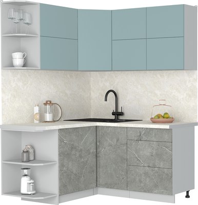 Кухонный гарнитур Интерлиния Мила Матте 1.5x1.6 А - фото