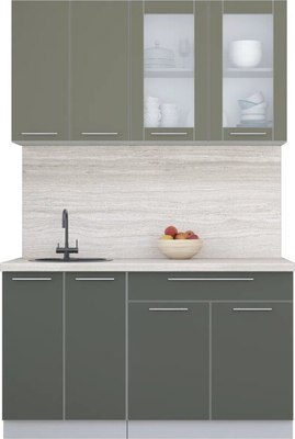 Кухонный гарнитур Интерлиния Мила Пластик 1.4 Б - фото