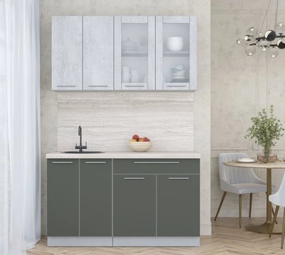 Кухонный гарнитур Интерлиния Мила Пластик 1.4 Б