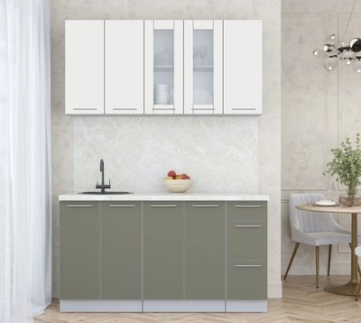 Кухонный гарнитур Интерлиния Мила Пластик 1.5 Б