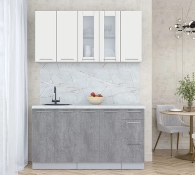 Кухонный гарнитур Интерлиния Мила Пластик 1.5 Б