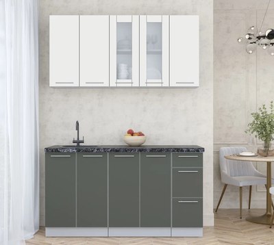 Кухонный гарнитур Интерлиния Мила Пластик 1.5 Б