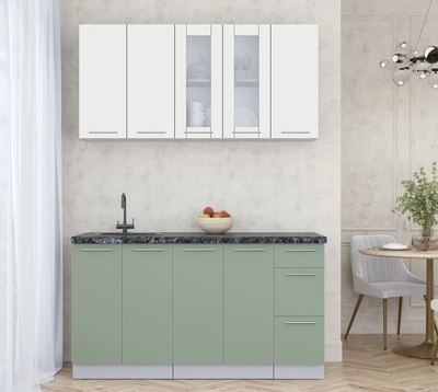 Кухонный гарнитур Интерлиния Мила Пластик 1.5 Б