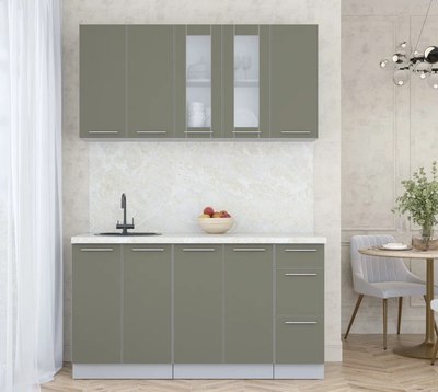 Кухонный гарнитур Интерлиния Мила Пластик 1.5 Б