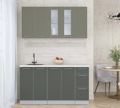 Кухонный гарнитур Интерлиния Мила Пластик 1.5 Б