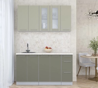 Кухонный гарнитур Интерлиния Мила Пластик 1.5 Б