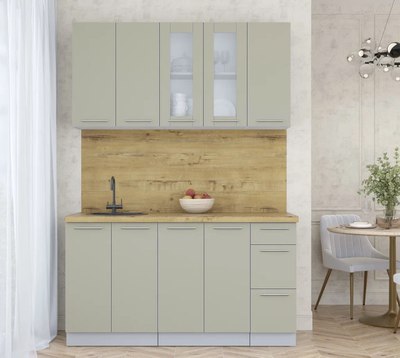 Кухонный гарнитур Интерлиния Мила Пластик 1.5 Б