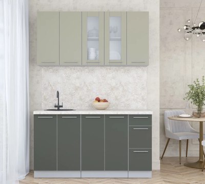 Кухонный гарнитур Интерлиния Мила Пластик 1.5 Б