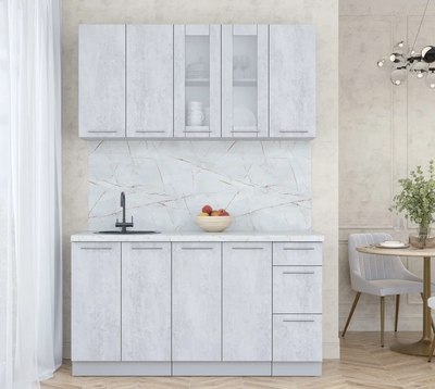 Кухонный гарнитур Интерлиния Мила Пластик 1.5 Б