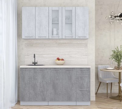 Кухонный гарнитур Интерлиния Мила Пластик 1.5 Б