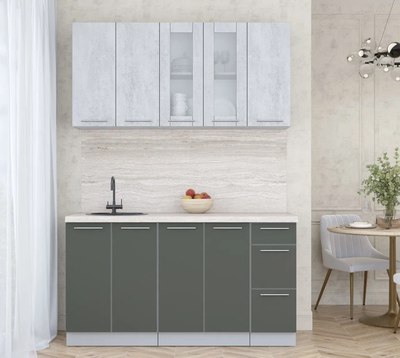 Кухонный гарнитур Интерлиния Мила Пластик 1.5 Б