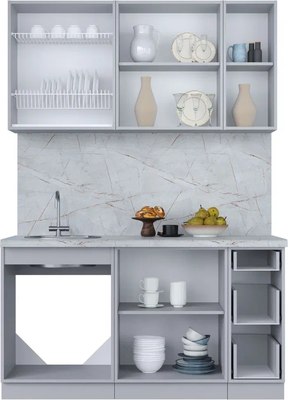 Кухонный гарнитур Интерлиния Мила Пластик 1.5 Б