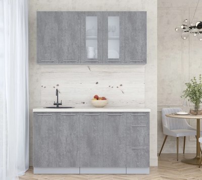 Кухонный гарнитур Интерлиния Мила Пластик 1.5 Б