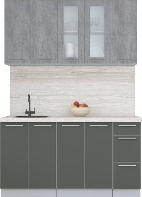 Кухонный гарнитур Интерлиния Мила Пластик 1.5 Б - фото