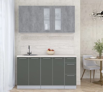 Кухонный гарнитур Интерлиния Мила Пластик 1.5 Б