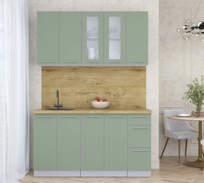 Кухонный гарнитур Интерлиния Мила Пластик 1.5 Б