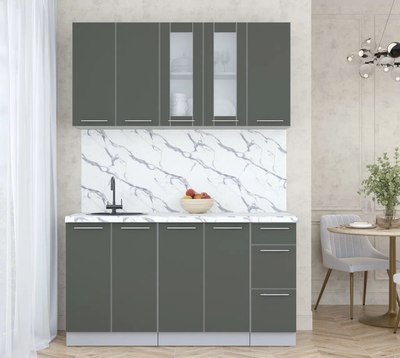 Кухонный гарнитур Интерлиния Мила Пластик 1.5 Б