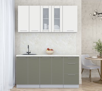 Кухонный гарнитур Интерлиния Мила Пластик 1.6 Б