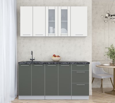 Кухонный гарнитур Интерлиния Мила Пластик 1.6 Б