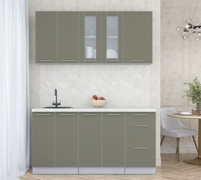 Кухонный гарнитур Интерлиния Мила Пластик 1.6 Б