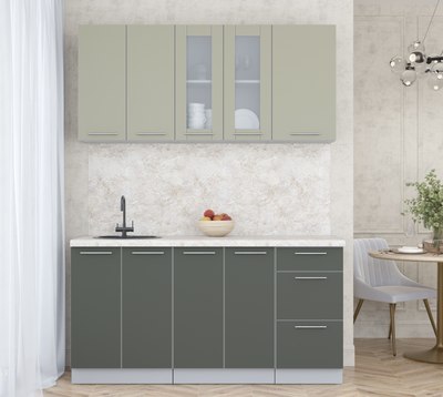 Кухонный гарнитур Интерлиния Мила Пластик 1.6 Б