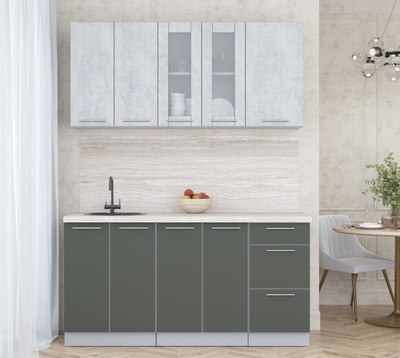 Кухонный гарнитур Интерлиния Мила Пластик 1.6 Б